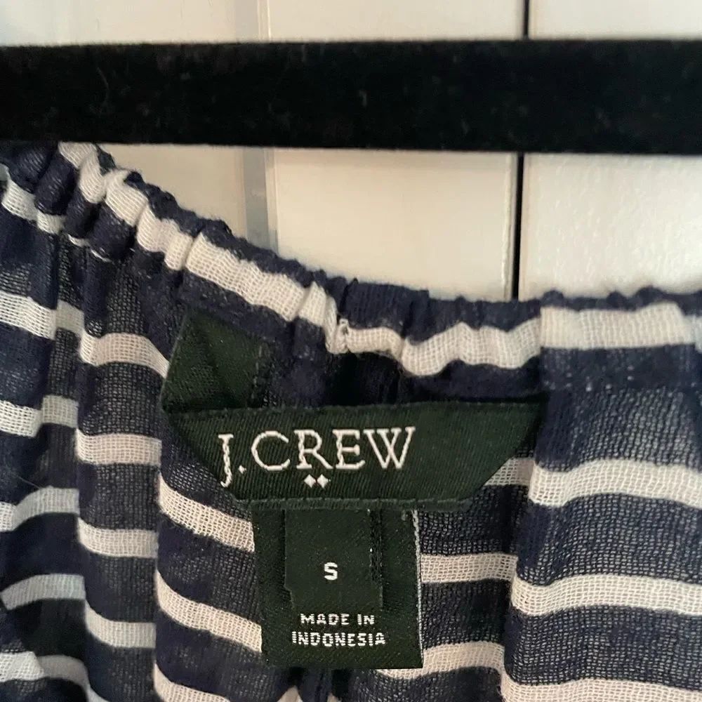 J.crew striped navy and white blousy top size small - Picture 5 of 8